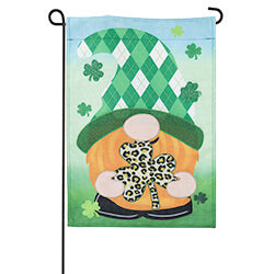 St. Patricks Day Pattern Gnome Garden Flag