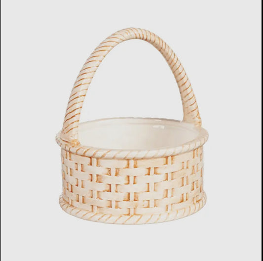 6” Ceramic Easter Basket Table Decor